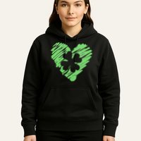 Cute St Patrick's Day Scribble Shamrock Heart Hoodie