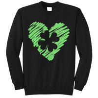Cute St Patrick's Day Scribble Shamrock Heart Sweatshirt