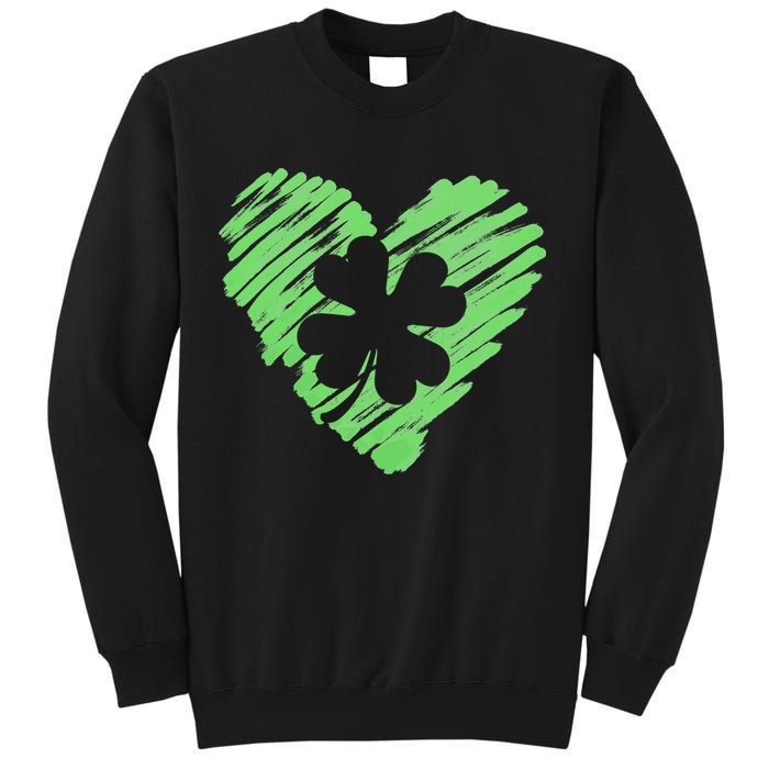 Cute St Patrick's Day Scribble Shamrock Heart Sweatshirt