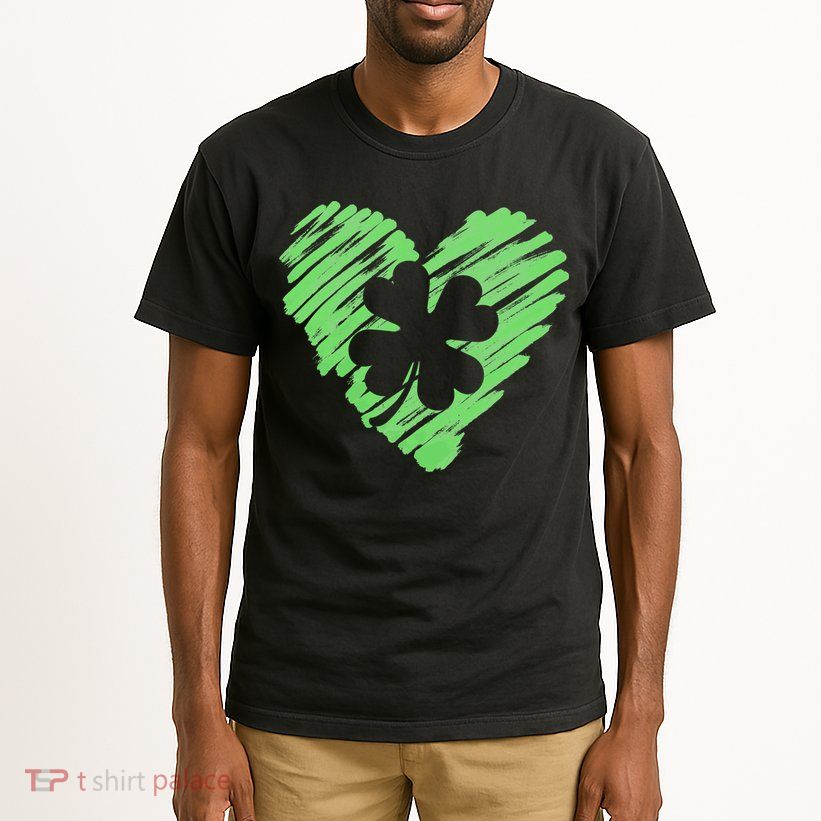 Cute St Patrick's Day Scribble Shamrock Heart Tall T-Shirt