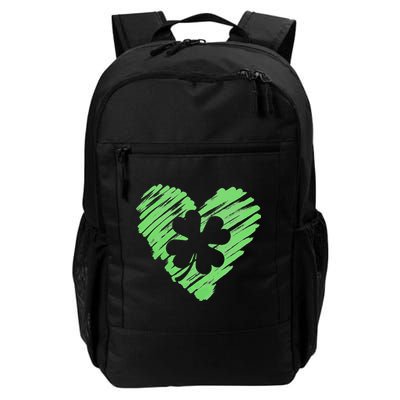 Cute St Patrick's Day Scribble Shamrock Heart Backpack