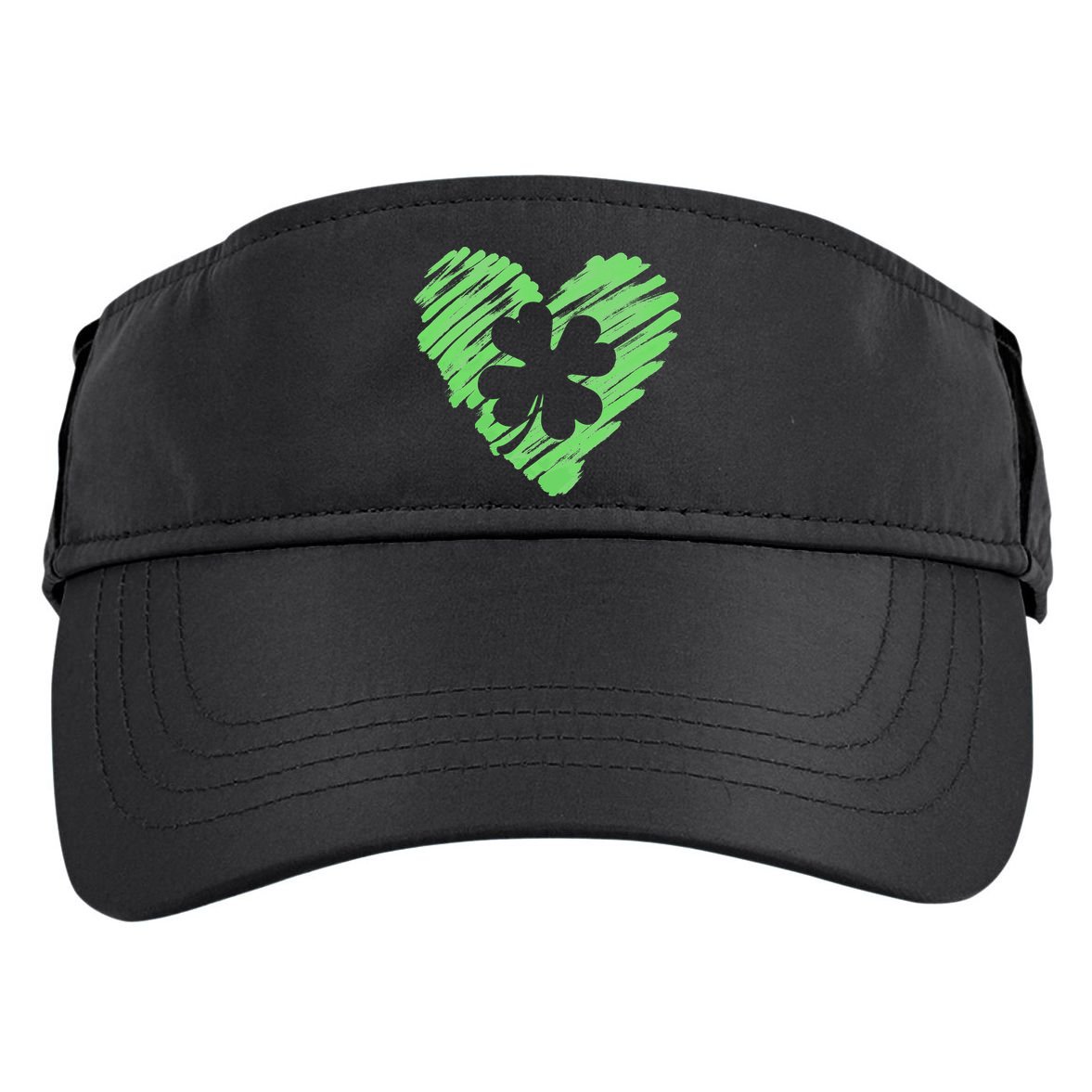 Cute St Patrick's Day Scribble Shamrock Heart Adult Drive Performance Visor