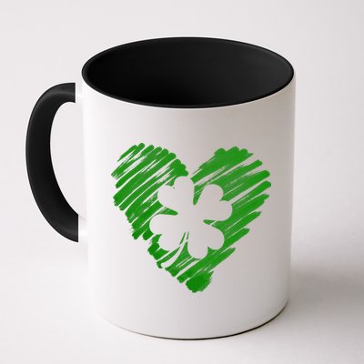 Cute St Patrick's Day Scribble Shamrock Heart Mug