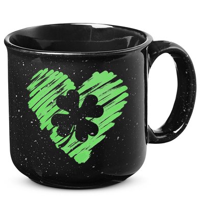 Cute St Patrick's Day Scribble Shamrock Heart 15oz Campfire Ceramic Mug