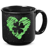 Cute St Patrick's Day Scribble Shamrock Heart 15oz Campfire Ceramic Mug