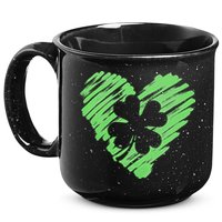 Cute St Patrick's Day Scribble Shamrock Heart 15oz Campfire Ceramic Mug