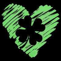 Cute St Patrick's Day Scribble Shamrock Heart Drawstring Bag