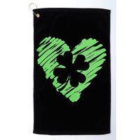 Cute St Patrick's Day Scribble Shamrock Heart Golf Towel