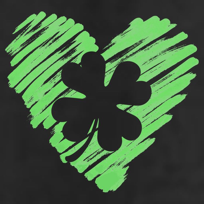 Cute St Patrick's Day Scribble Shamrock Heart Golf Towel