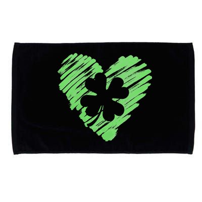 Cute St Patrick's Day Scribble Shamrock Heart Microfiber Hand Towel