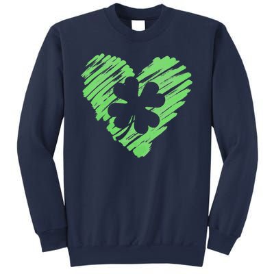 Cute St Patrick's Day Scribble Shamrock Heart Sweatshirt