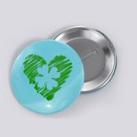 Cute St Patrick's Day Scribble Shamrock Heart Button