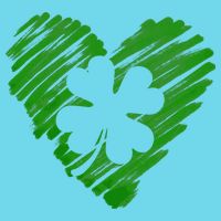 Cute St Patrick's Day Scribble Shamrock Heart Button