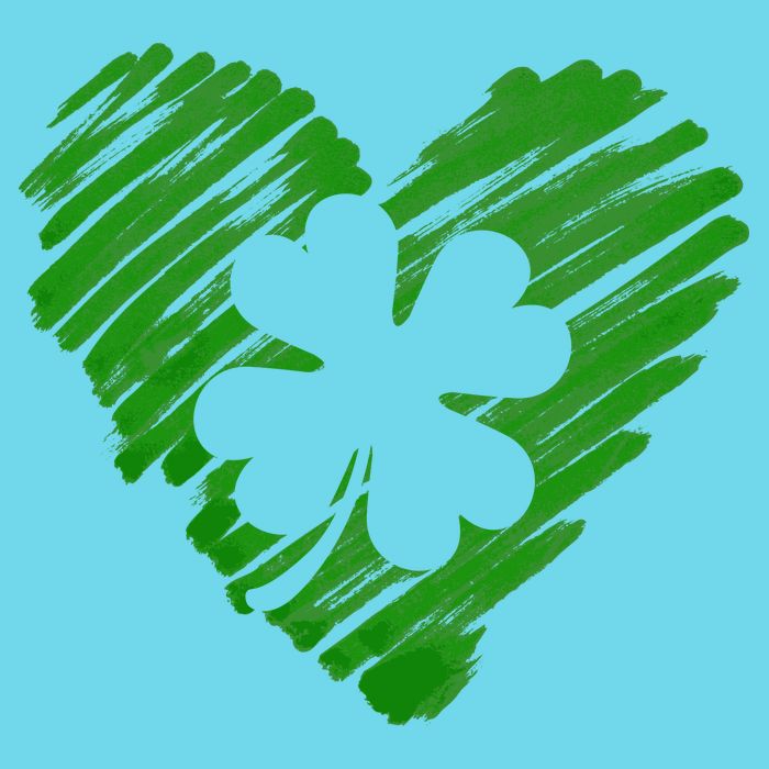 Cute St Patrick's Day Scribble Shamrock Heart Button