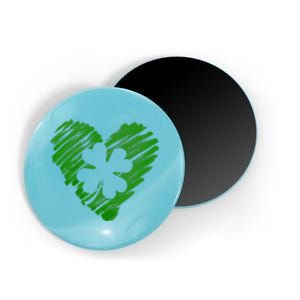 Cute St Patrick's Day Scribble Shamrock Heart Magnet