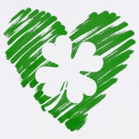 Cute St Patrick's Day Scribble Shamrock Heart Garment-Dyed Sweatshirt