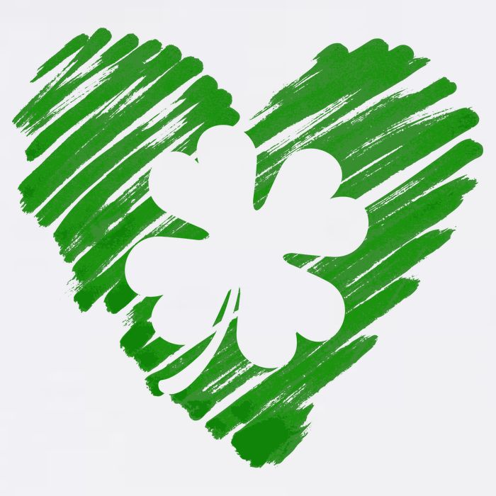 Cute St Patrick's Day Scribble Shamrock Heart Garment-Dyed Sweatshirt