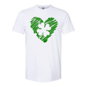 Cute St Patrick's Day Scribble Shamrock Heart Softstyle CVC T-Shirt