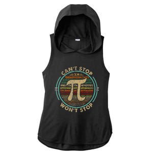 Can't Stop Pi Won't Stop Math Pi Day Funny Maths Club Gifts Ladies PosiCharge Tri-Blend Wicking Draft Hoodie Tank