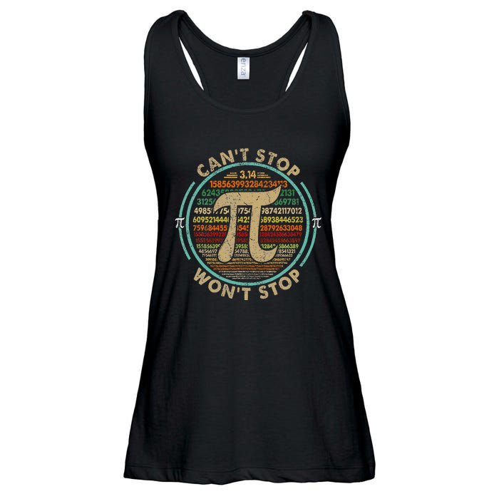 Can't Stop Pi Won't Stop Math Pi Day Funny Maths Club Gifts Ladies Essential Flowy Tank