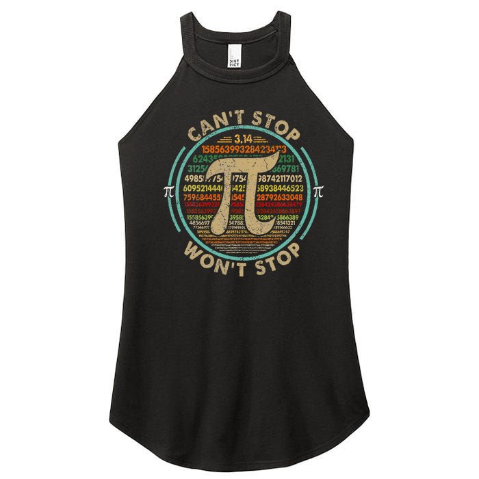 Can't Stop Pi Won't Stop Math Pi Day Funny Maths Club Gifts Women's Perfect Tri Rocker Tank