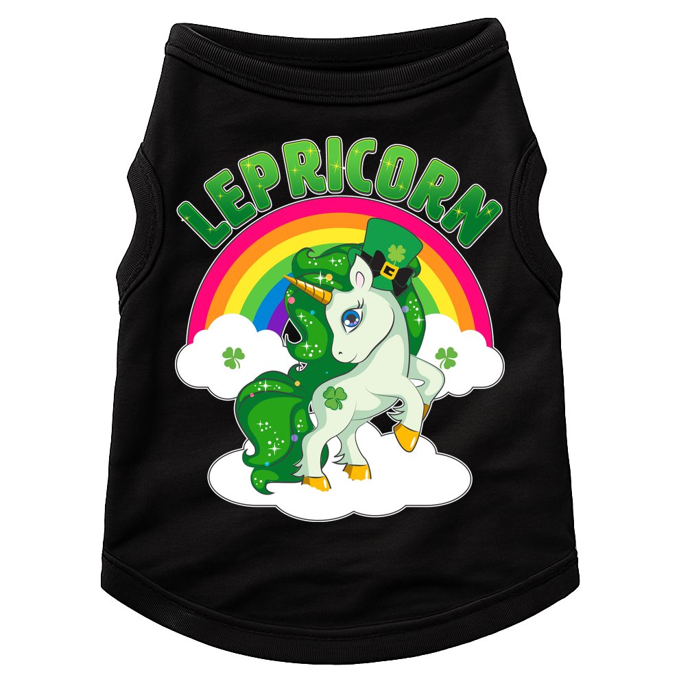 Cute St Patricks Day Rainbow Lepricorn Unicorn Leprechaun Doggie Tank