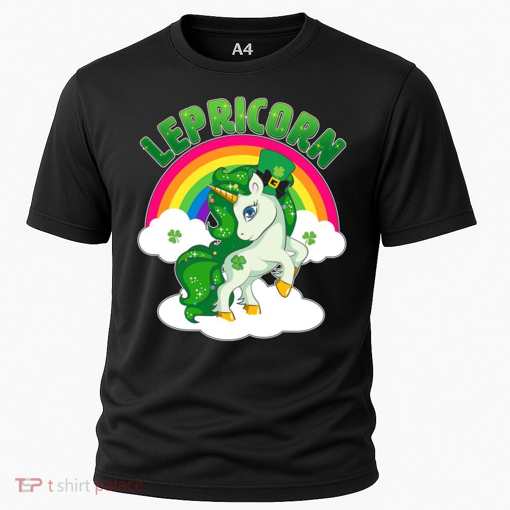Cute St Patricks Day Rainbow Lepricorn Unicorn Leprechaun Performance Shirt