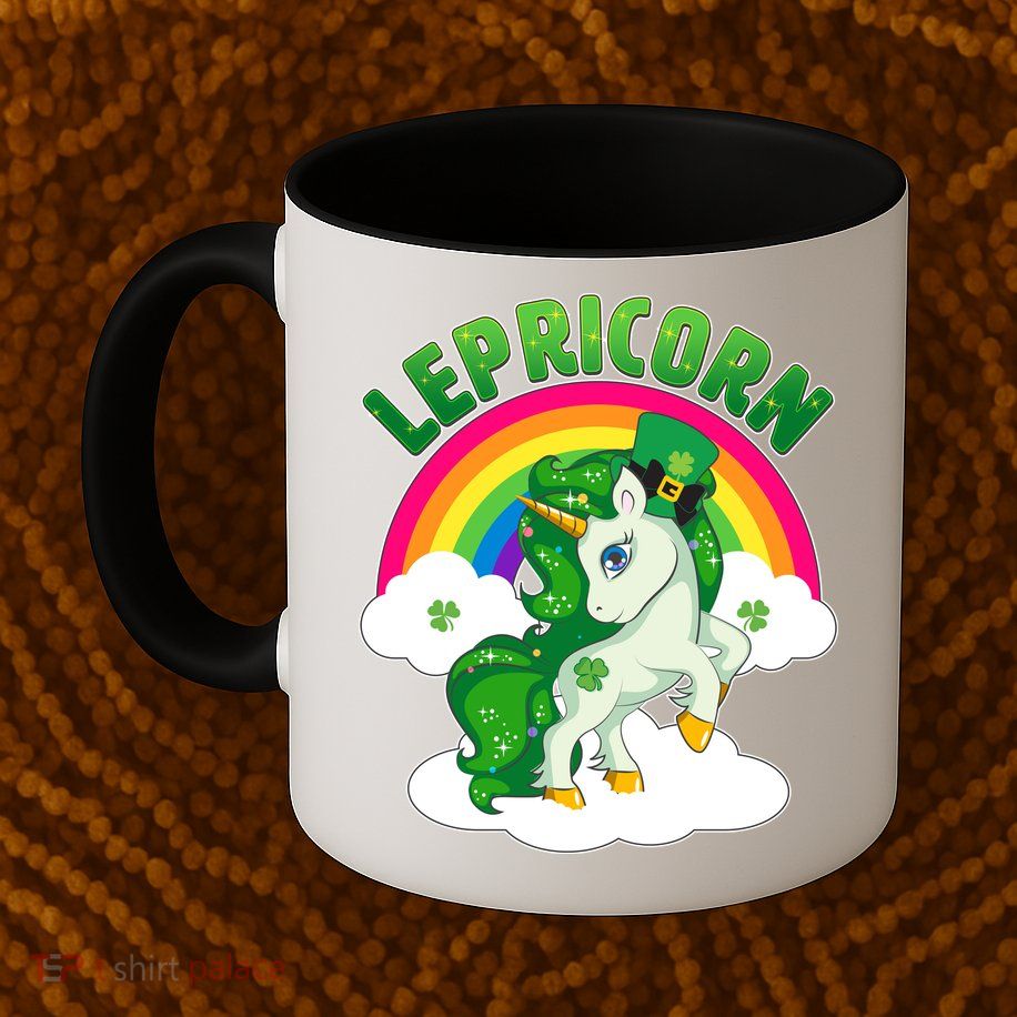 Cute St Patricks Day Rainbow Lepricorn Unicorn Leprechaun Mug