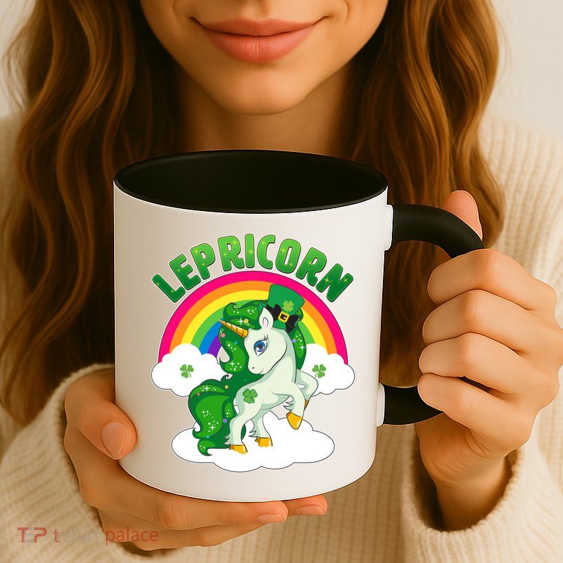 Cute St Patricks Day Rainbow Lepricorn Unicorn Leprechaun Mug