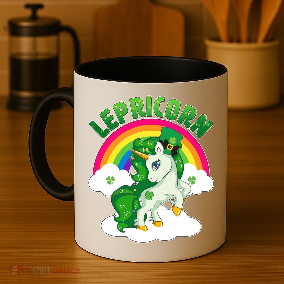 Cute St Patricks Day Rainbow Lepricorn Unicorn Leprechaun Mug