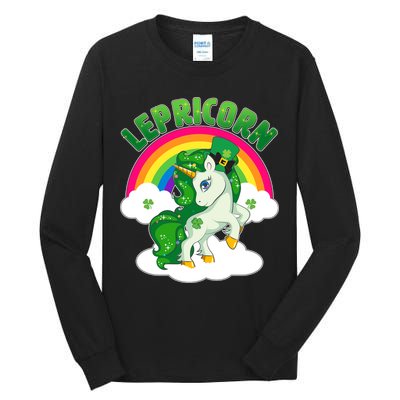 Cute St Patricks Day Rainbow Lepricorn Unicorn Leprechaun Tall Long Sleeve T-Shirt
