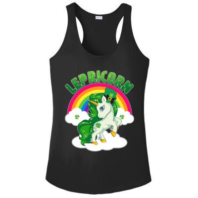 Cute St Patricks Day Rainbow Lepricorn Unicorn Leprechaun Ladies PosiCharge Competitor Racerback Tank