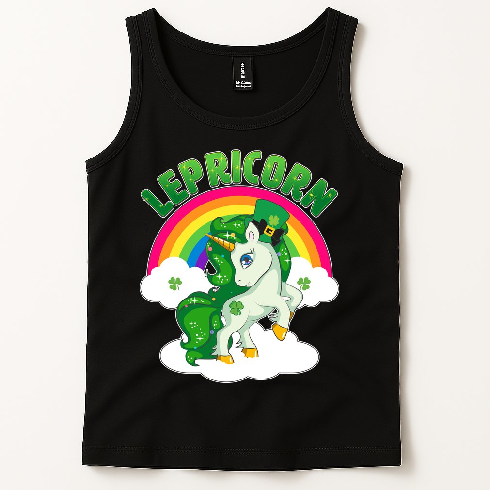 Cute St Patricks Day Rainbow Lepricorn Unicorn Leprechaun Tank Top