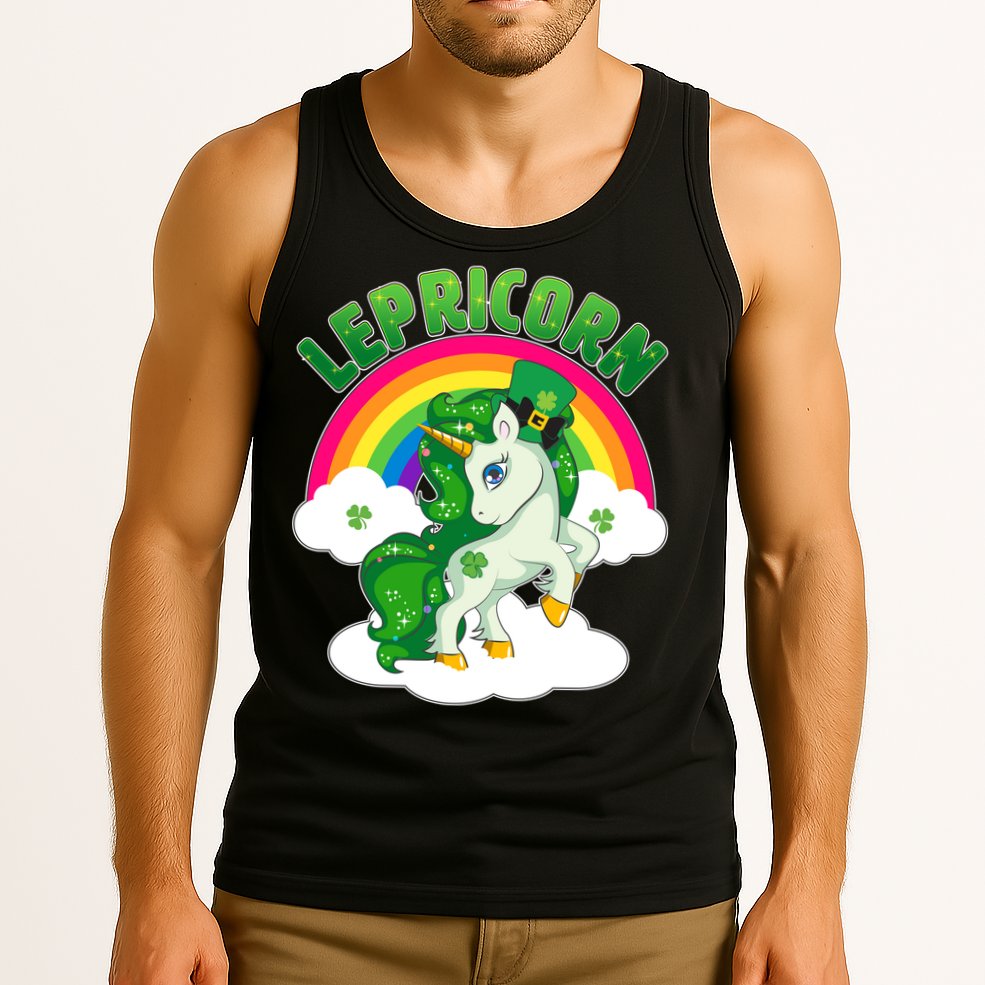 Cute St Patricks Day Rainbow Lepricorn Unicorn Leprechaun Tank Top