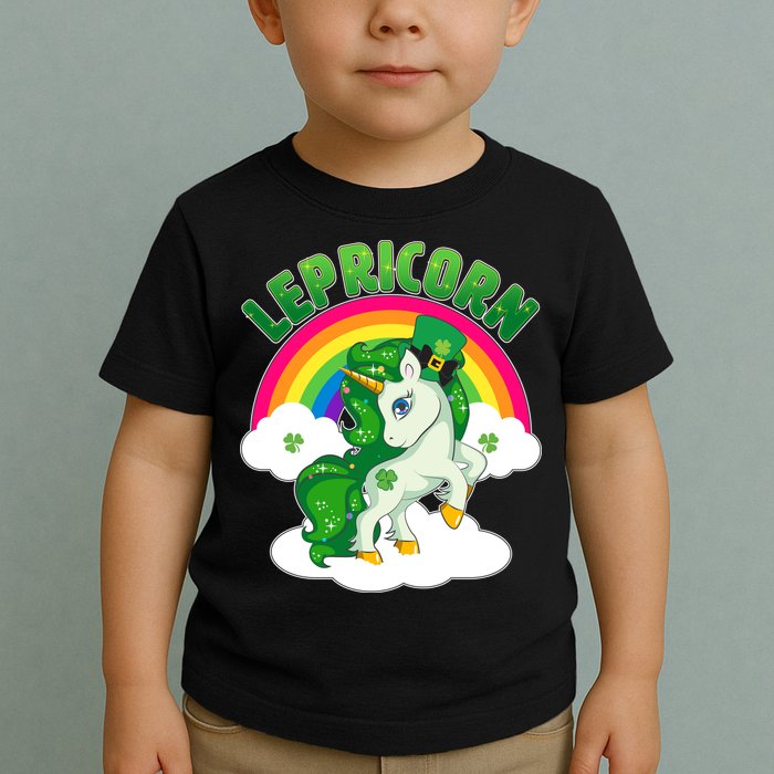 Cute St Patricks Day Rainbow Lepricorn Unicorn Leprechaun Toddler T-Shirt