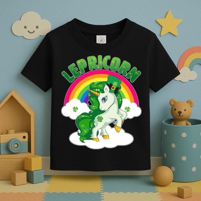 Cute St Patricks Day Rainbow Lepricorn Unicorn Leprechaun Toddler T-Shirt