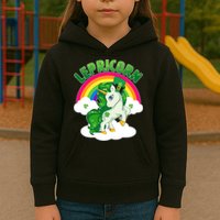 Cute St Patricks Day Rainbow Lepricorn Unicorn Leprechaun Kids Hoodie