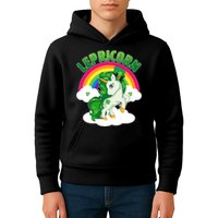 Cute St Patricks Day Rainbow Lepricorn Unicorn Leprechaun Kids Hoodie