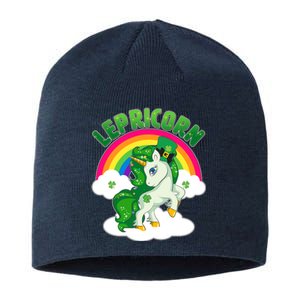 Cute St Patricks Day Rainbow Lepricorn Unicorn Leprechaun Sustainable Beanie