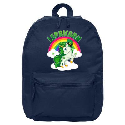 Cute St Patricks Day Rainbow Lepricorn Unicorn Leprechaun 16 in Basic Backpack