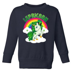 Cute St Patricks Day Rainbow Lepricorn Unicorn Leprechaun Toddler Sweatshirt