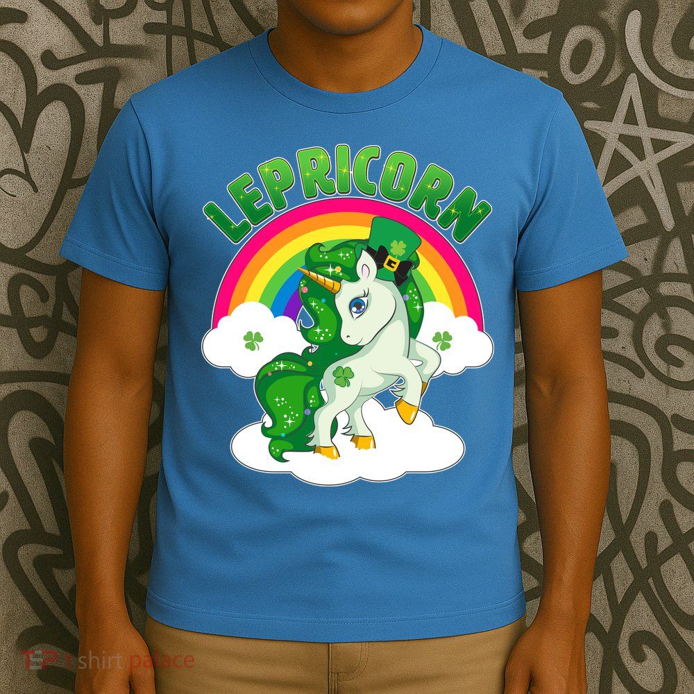 Cute St Patricks Day Rainbow Lepricorn Unicorn Leprechaun T-Shirt