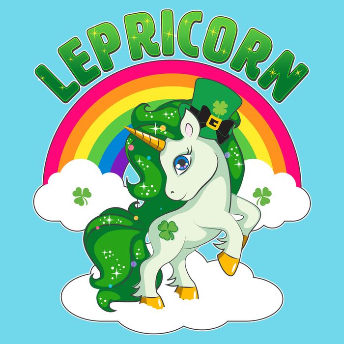 Cute St Patricks Day Rainbow Lepricorn Unicorn Leprechaun Button