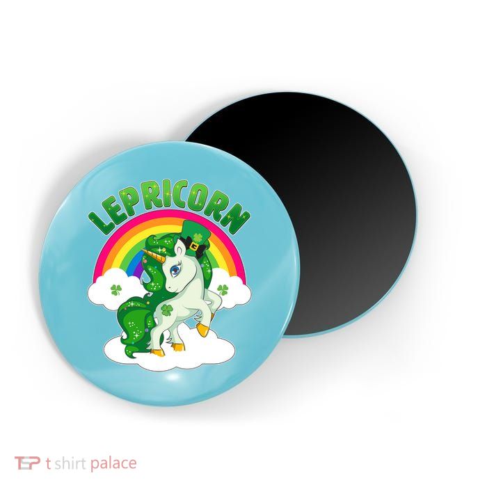 Cute St Patricks Day Rainbow Lepricorn Unicorn Leprechaun Magnet
