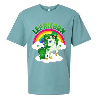 Cute St Patricks Day Rainbow Lepricorn Unicorn Leprechaun Sueded Cloud Jersey T-Shirt