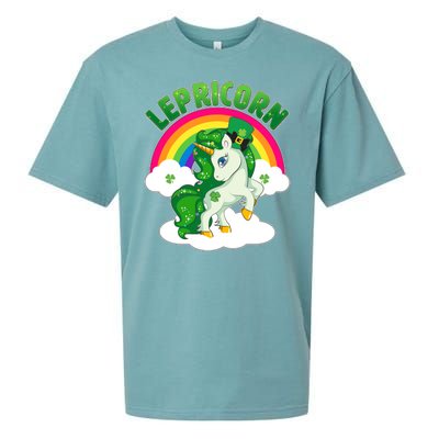 Cute St Patricks Day Rainbow Lepricorn Unicorn Leprechaun Sueded Cloud Jersey T-Shirt