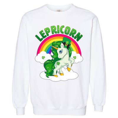 Cute St Patricks Day Rainbow Lepricorn Unicorn Leprechaun Garment-Dyed Sweatshirt