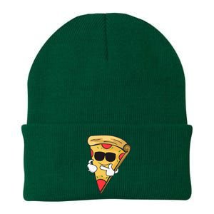 Cool Sunglasses Pizza Gift Knit Cap Winter Beanie