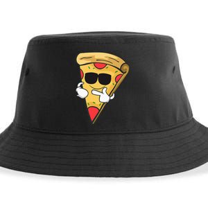 Cool Sunglasses Pizza Gift Sustainable Bucket Hat