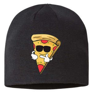 Cool Sunglasses Pizza Gift Sustainable Beanie